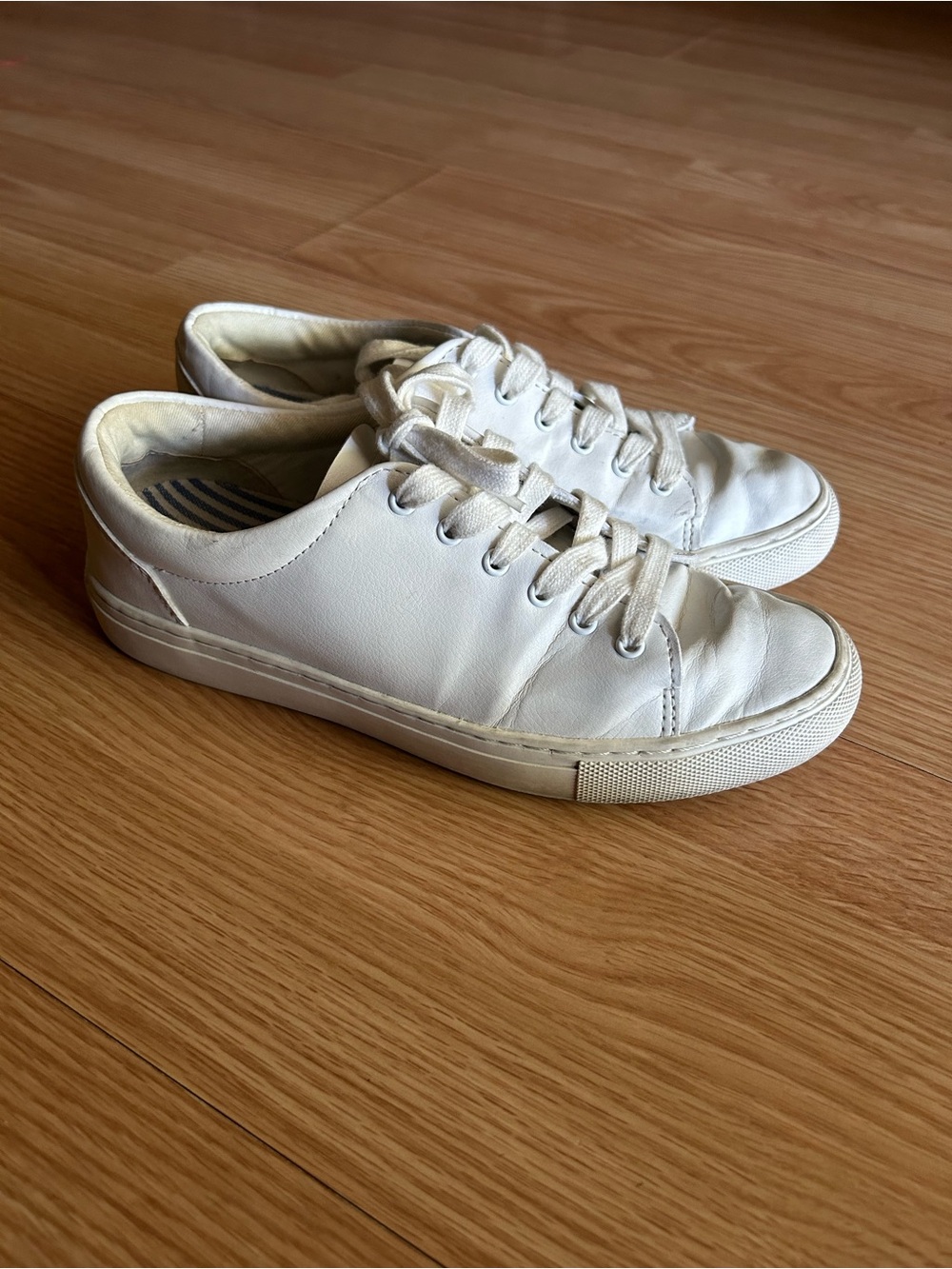 J. Crew White Leather Road Trip Lace Up Sneakers Women’s 6.5